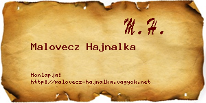 Malovecz Hajnalka névjegykártya